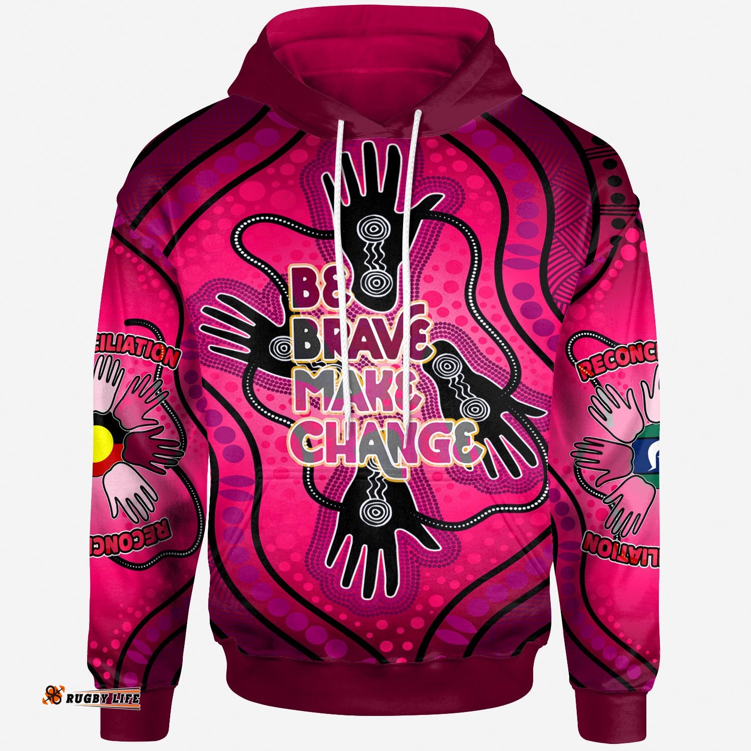 national reconciliation week custom hoodie celebrate indigenous history and culture "be brave make change" hoodie