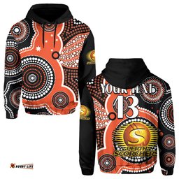 custom text and number perth scorchers hoodie australia cricket bbl aboriginal