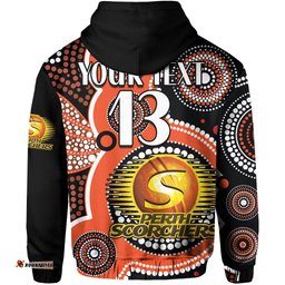 custom text and number perth scorchers hoodie australia cricket bbl aboriginal