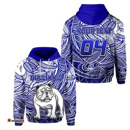 custom personalised and number bulldogs all over hoodie tribal style