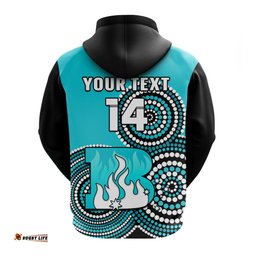 custom text and number brisbane heat cricket hoodie champions bbl12 proud indigenous art