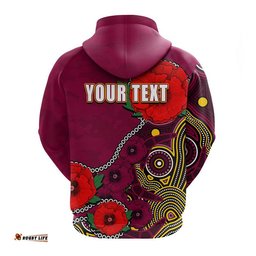 custom personalised anzac day nrl broncos army mix aboriginal hoodie