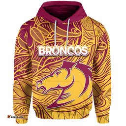 custom personalisedbrisbane broncos hoodie tribal style