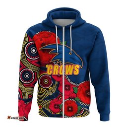 custom personalised anzac day afl crows army mix aboriginal hoodie
