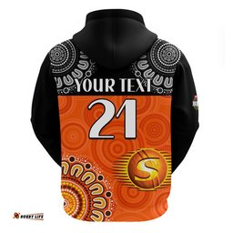 custom personalised perth scorchers cricket zip up and pullover hoodie aboriginal double boomerang