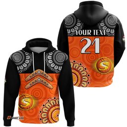 custom personalised perth scorchers cricket zip up and pullover hoodie aboriginal double boomerang