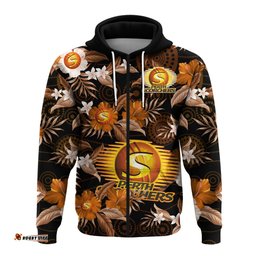 perth scorchers cricket hoodie aboriginal art mix tropical flowers