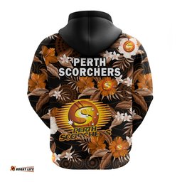 perth scorchers cricket hoodie aboriginal art mix tropical flowers