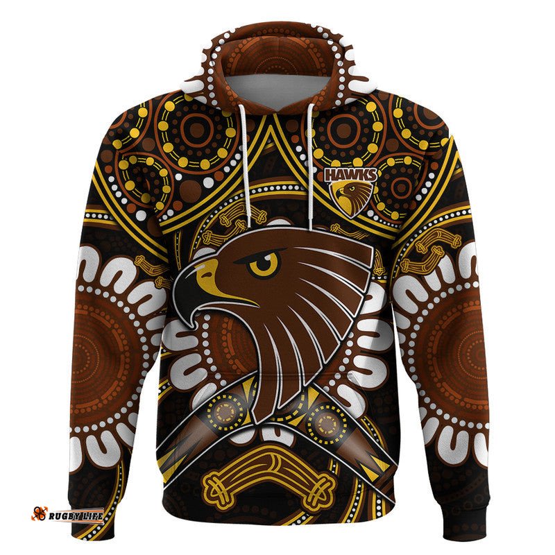 hawks football zip up and pullover hoodie boomerang indigenous dots