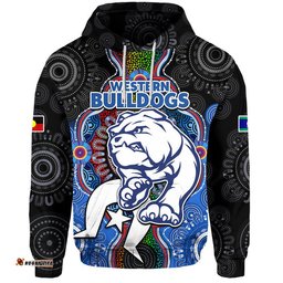 custom personalised western bulldogs football naidoc week zip up and pullover hoodie indigenous