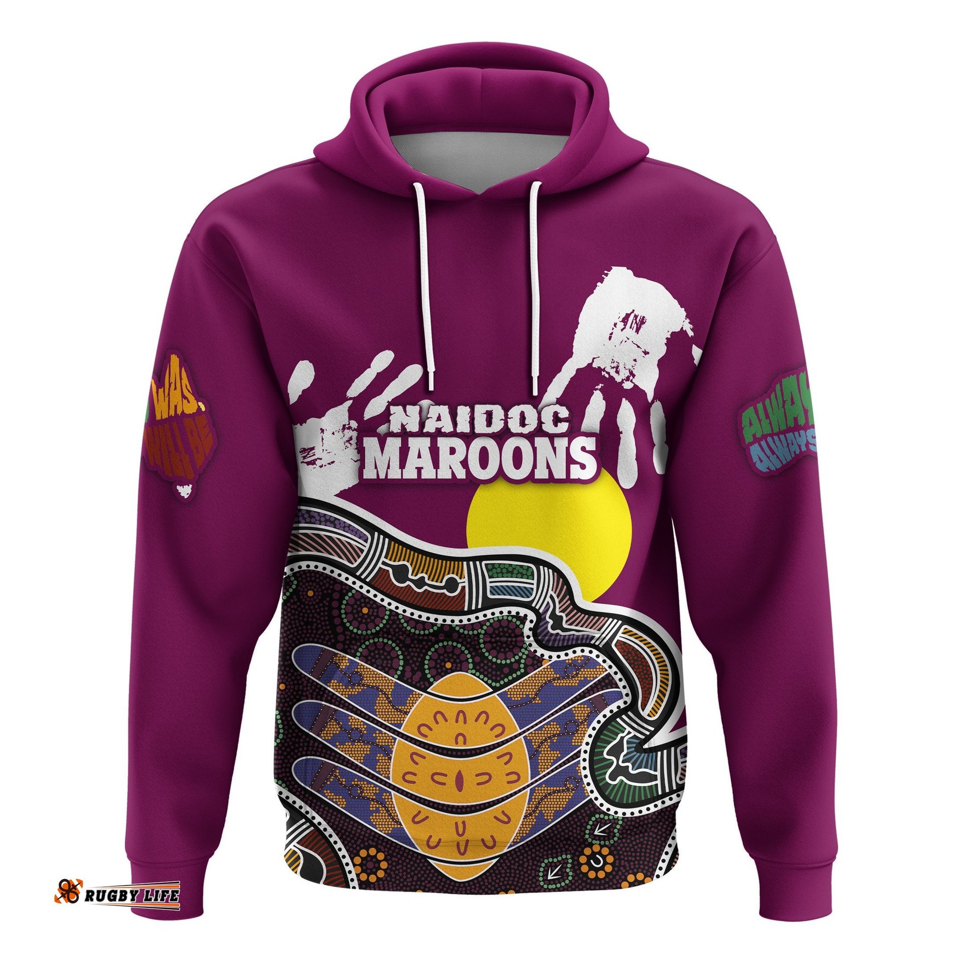 Queensland NAIDOC Week Hoodie Maroons Aboriginal Style
