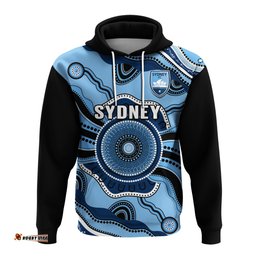 sydney football hoodie aboriginal go sky blues art