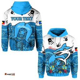 Custom Personalised Sharks NAIDOC Week Hoodie Cronulla