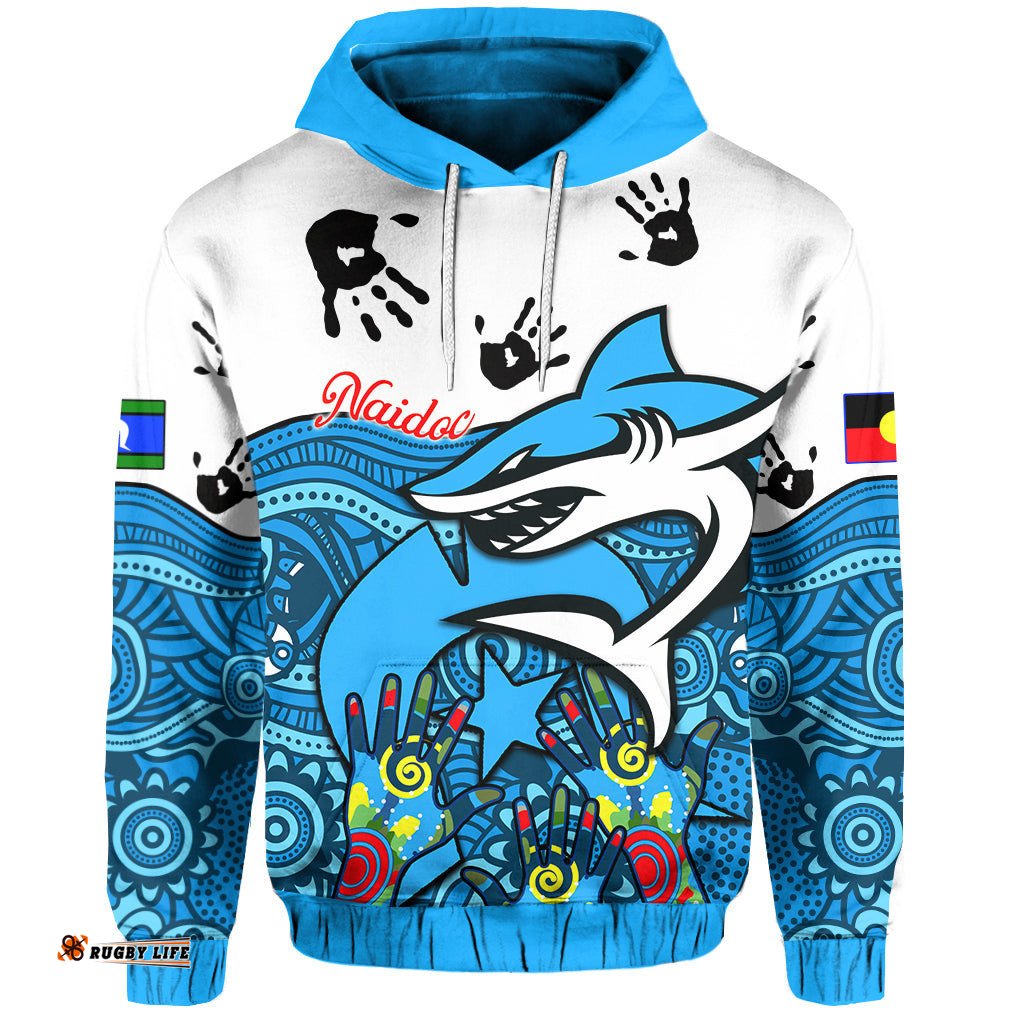 Custom Personalised Sharks NAIDOC Week Hoodie Cronulla