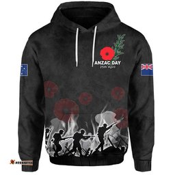 custom personalised anzac day hoodie rosemary in heart