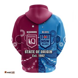 qld maroons and nsw blues rugby hoodie state of origin indigenous