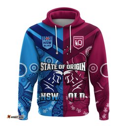 qld maroons and nsw blues rugby hoodie state of origin indigenous
