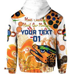 custom personalised parramatta hoodie eels indigenous naidoc heal country heal our nation white custom text and number