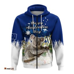 custom personalised australia day hoodie koala sydney opera house flag color