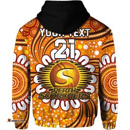 custom personalised perth scorchers cricket zip up and pullover hoodie aboriginal
