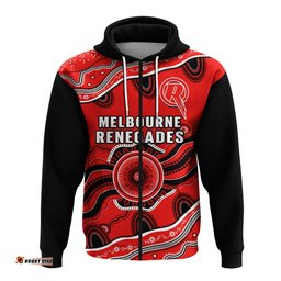 custom text and number renegades cricket hoodie melbourne aboriginal painting