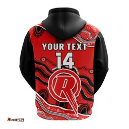custom text and number renegades cricket hoodie melbourne aboriginal painting