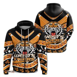 Wests Tigers Hoodie Aboriginal Dot Painting