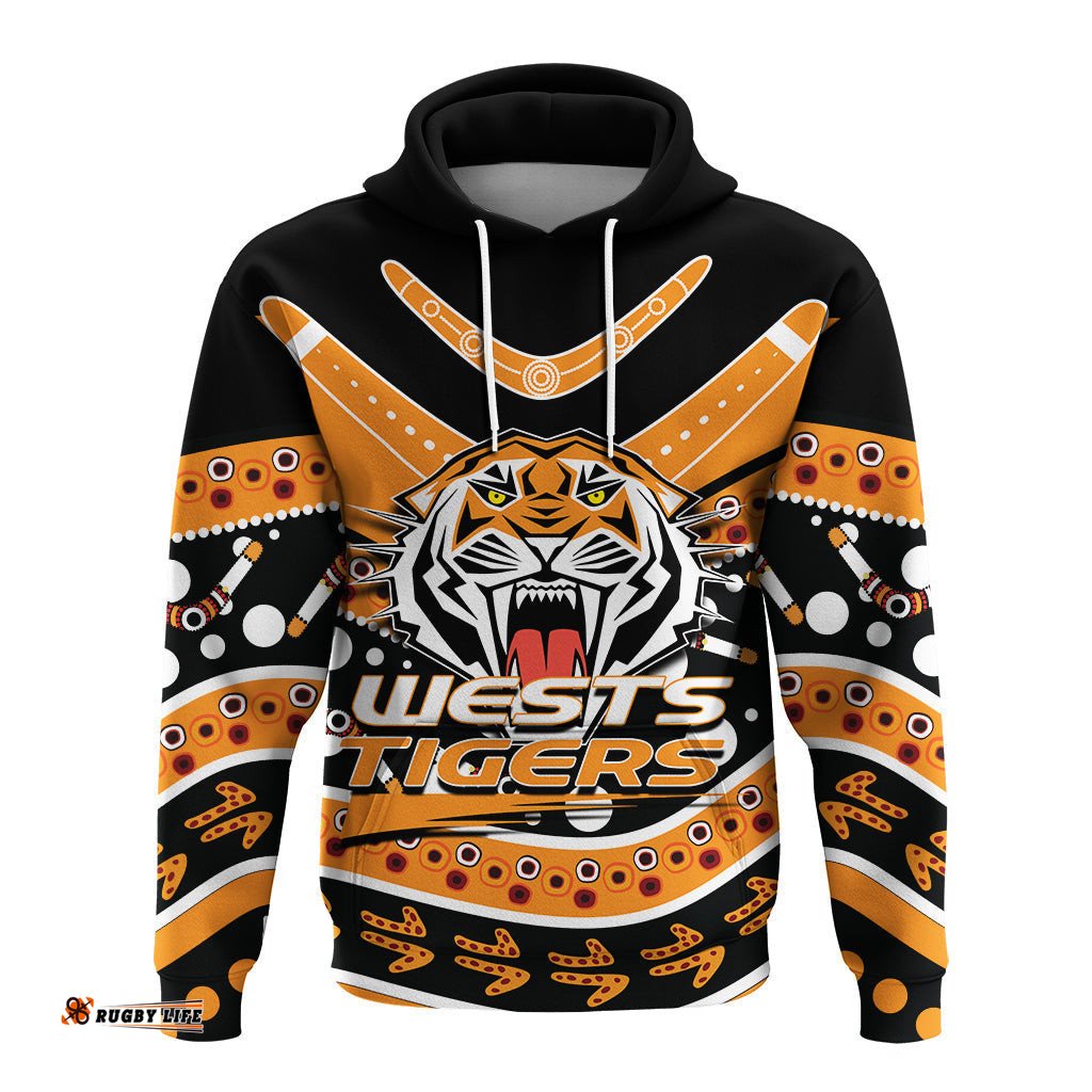 Wests Tigers Hoodie Aboriginal Dot Painting