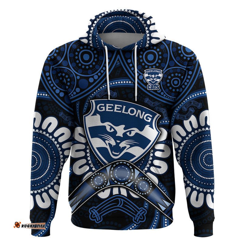 cats football zip up and pullover hoodie boomerang indigenous dots