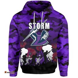 custom personalised nrl anzac day hoodie storm army style