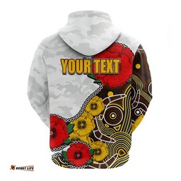 custom personalised anzac day afl hawks army mix aboriginal hoodie