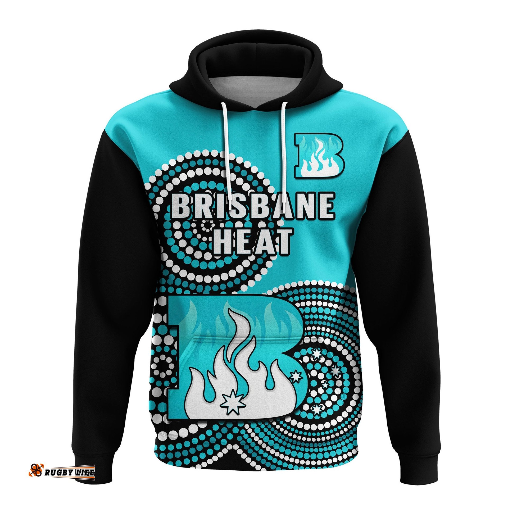 brisbane heat cricket hoodie champions bbl12 proud indigenous art