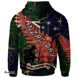 new zealand anzac day hoodie anzac day "we will remember them" camouflage curve patterns hoodie