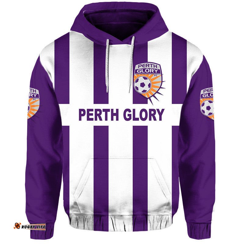 custom personalised perth glory zip up and pullover hoodie soccer club original style white