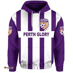 custom personalised perth glory zip up and pullover hoodie soccer club original style white