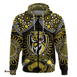 richmond tigers football zip up and pullover hoodie boomerang indigenous dots