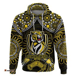 richmond tigers football zip up and pullover hoodie boomerang indigenous dots