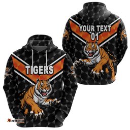 Custom Personalised Wests Tigers Hoodie Original Style Black, Custom Text And Number
