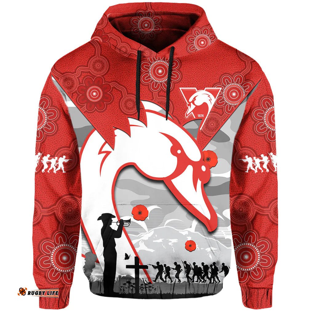 swans football anzac hoodie sydney indigenous camouflage art