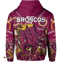 broncos rugby hoodie indigenous pattern artsy ver01