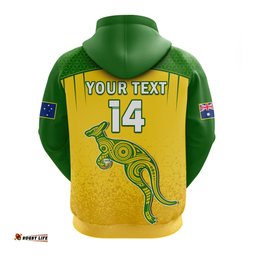 custom text and number australia soccer hoodie socceroos dots kangaroo simple style