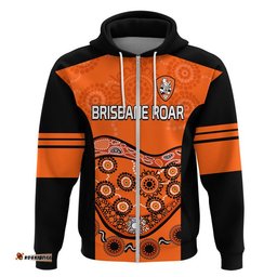custom personalised brisbane roar soccer zip up and pullover hoodie aboriginal