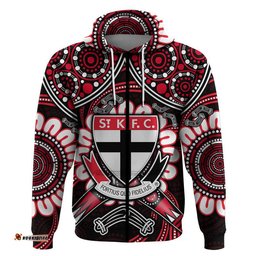 custom personalised st kilda saints zip up and pullover hoodie boomerang indigenous dots