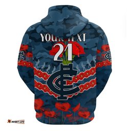 custom personalised blues football anzac zip up and pullover hoodie lest we forget