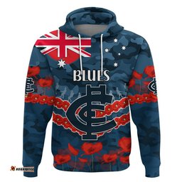 custom personalised blues football anzac zip up and pullover hoodie lest we forget