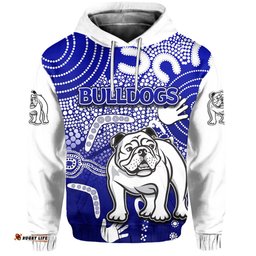 custom personalised bulldogs all over hoodie indigenous
