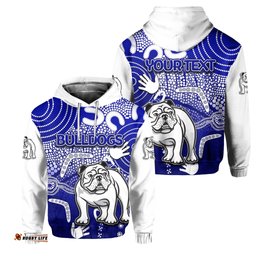 custom personalised bulldogs all over hoodie indigenous