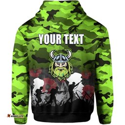 custom personalised nrl anzac day hoodie raiders army style
