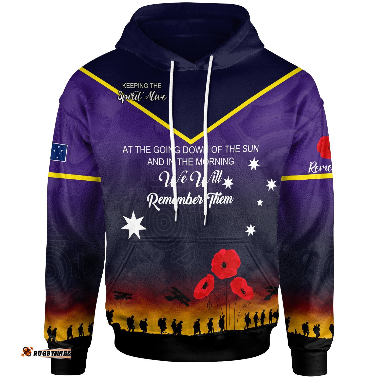 australia melbourne anzac custom hoodie keeping the spirit alive hoodie