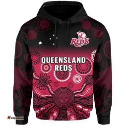 queensland reds rugby hoodie gradient aboriginal